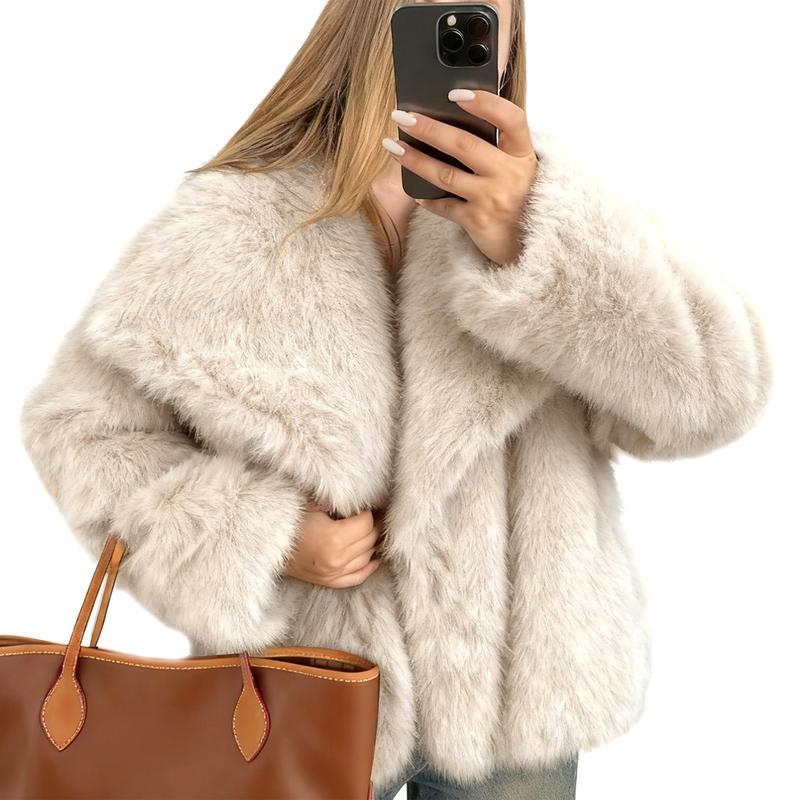 Cropped Faux Fur Coat for Fall & Winter