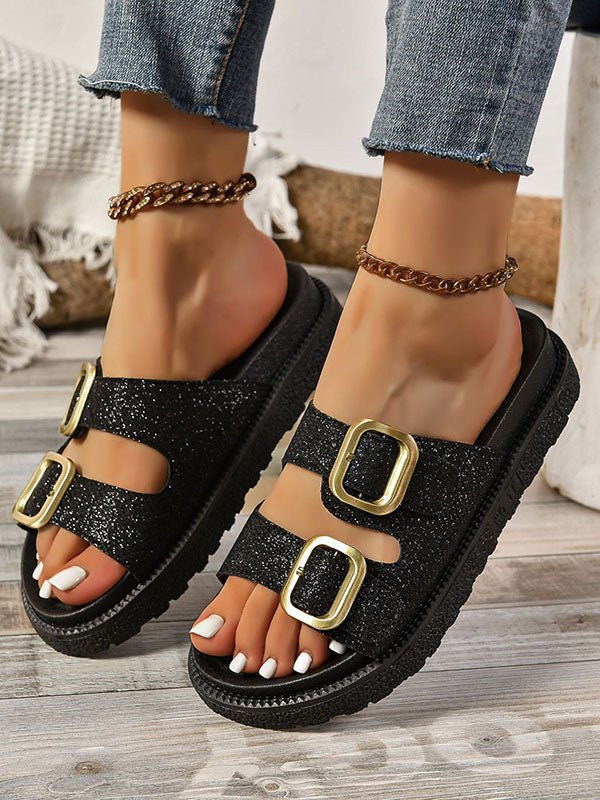 Belt Shiny Sandals