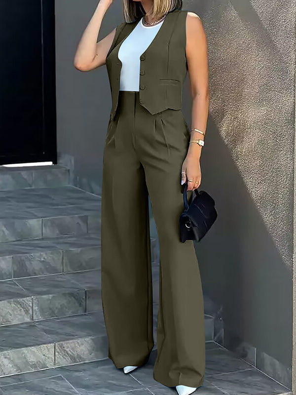 Jacket + High Waisted Suit Pants Set