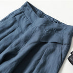 Women’s High Waist Wide Leg Trousers with Pleats and Side Pockets