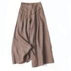 Women’s High Waist Wide Leg Trousers with Pleats and Side Pockets