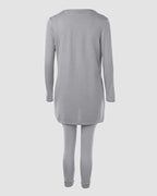 3 Piece Lounge Set Crewneck Sleeveless Tank Top Long Sleeve Open Front Coat Pants Sweatsuit