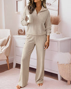 2 Pieces Outfit Casual Ribbed Set