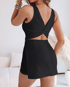 Two piece skort romper