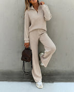 2 Pieces Outfit Casual Ribbed Set
