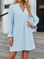 A-Line Long Sleeves Ruffled  Mini Dresses