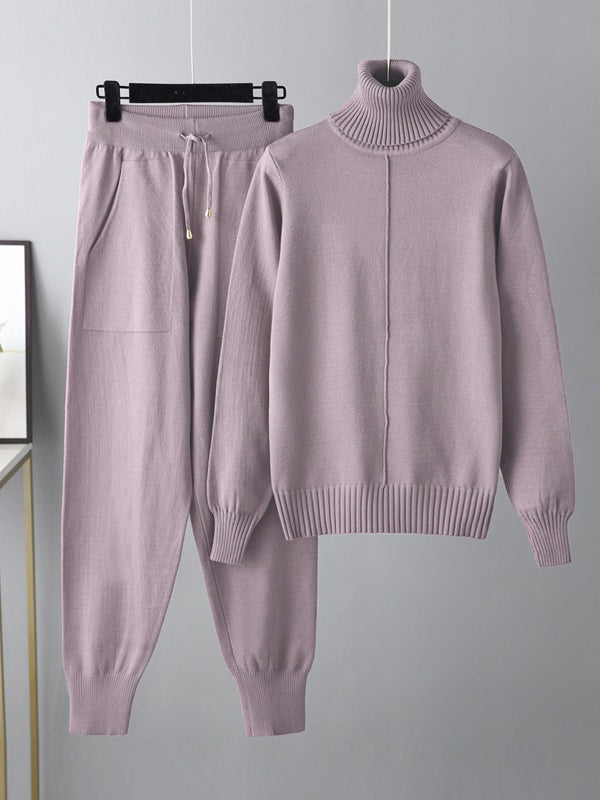 Casual drawstring-wide-leg-pants-suits