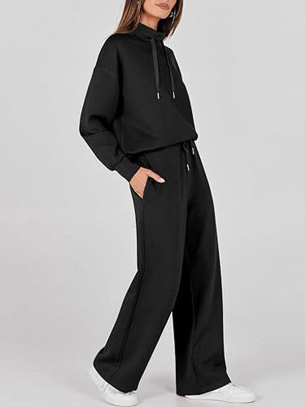 High Waisted Sweatshirt + Trousers Set