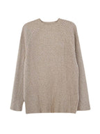 Loose Round-Neck Sweater& Wide Leg Pants