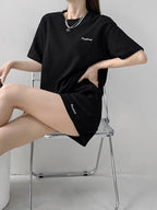 Round-Neck T-Shirt +  Shorts Two Pieces Set
