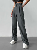 High Waisted Loose  Suit Trousers