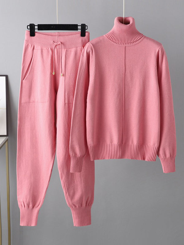 Casual drawstring-wide-leg-pants-suits