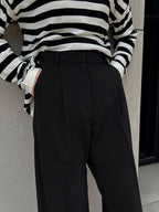 High Waisted Loose  Suit Trousers