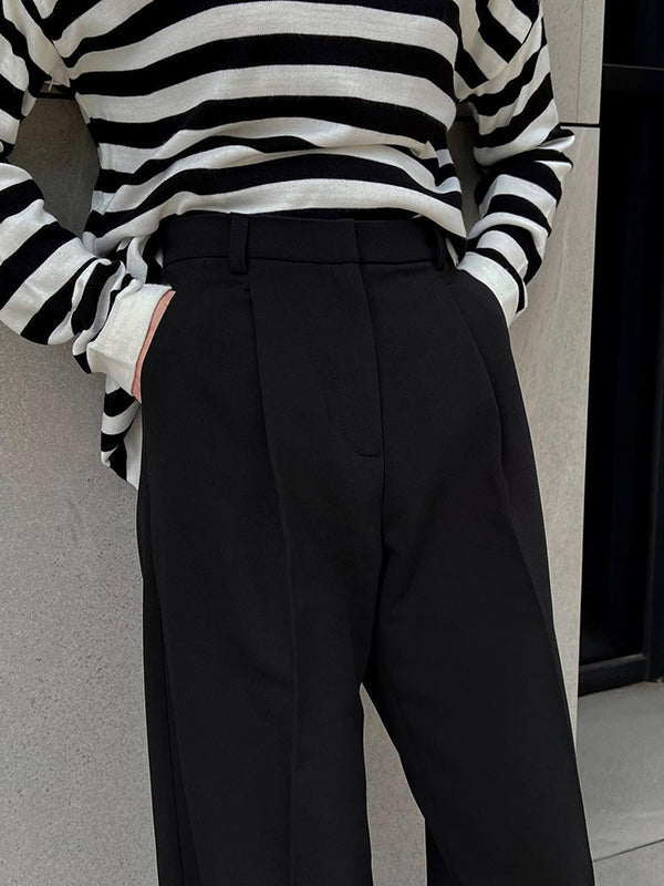 High Waisted Loose  Suit Trousers