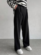High Waisted Loose  Suit Trousers