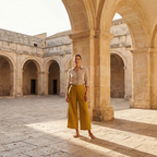 Women’s High Waist Wide Leg Trousers with Pleats and Side Pockets