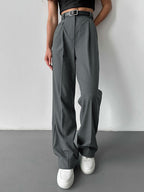 High Waisted Loose  Suit Trousers