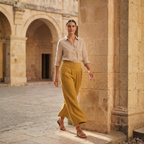 Women’s High Waist Wide Leg Trousers with Pleats and Side Pockets