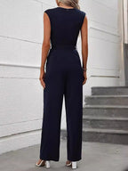 Loose Sleeveless Tied Waist Jumpsuit