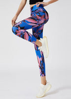Art Navy Print Seamless Capri Dri Fit Leggings