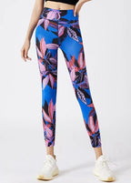 Art Navy Print Seamless Capri Dri Fit Leggings
