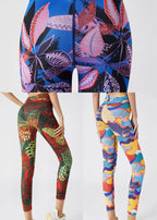 Art Navy Print Seamless Capri Dri Fit Leggings
