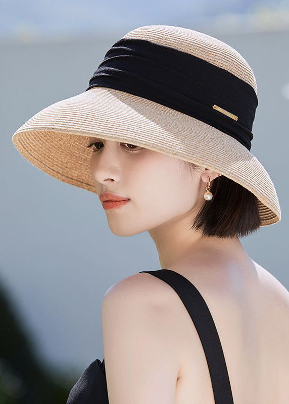Bohemian Straw Sun Hat – Wide Brim Beige