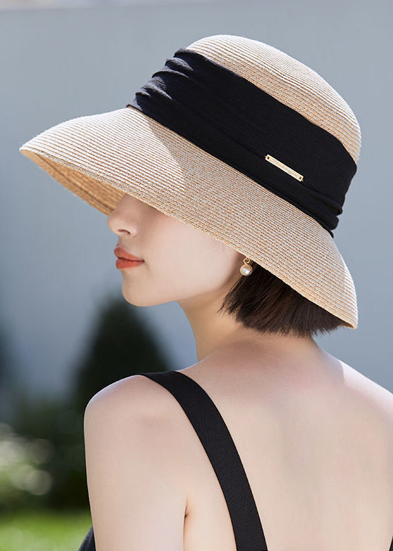 Bohemian Straw Sun Hat – Wide Brim Beige