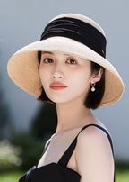 Bohemian Straw Sun Hat – Wide Brim Beige