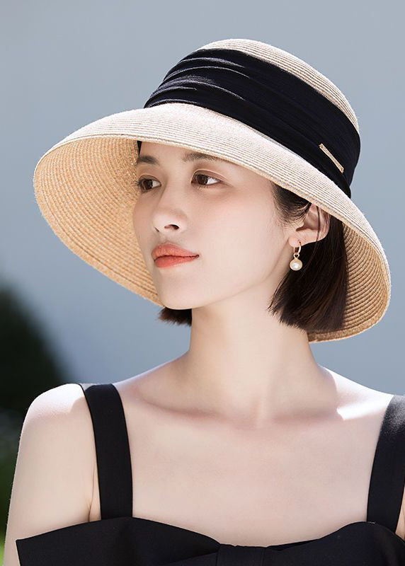 Bohemian Straw Sun Hat – Wide Brim Beige