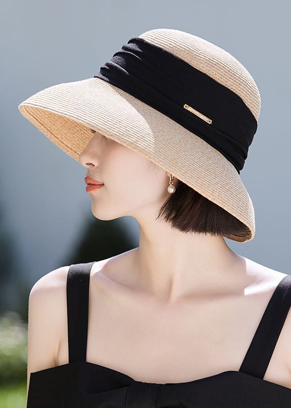 Bohemian Straw Sun Hat – Wide Brim Beige