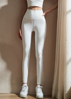 Brief White High Waist Patchwork Modal Cotton Capri Legging