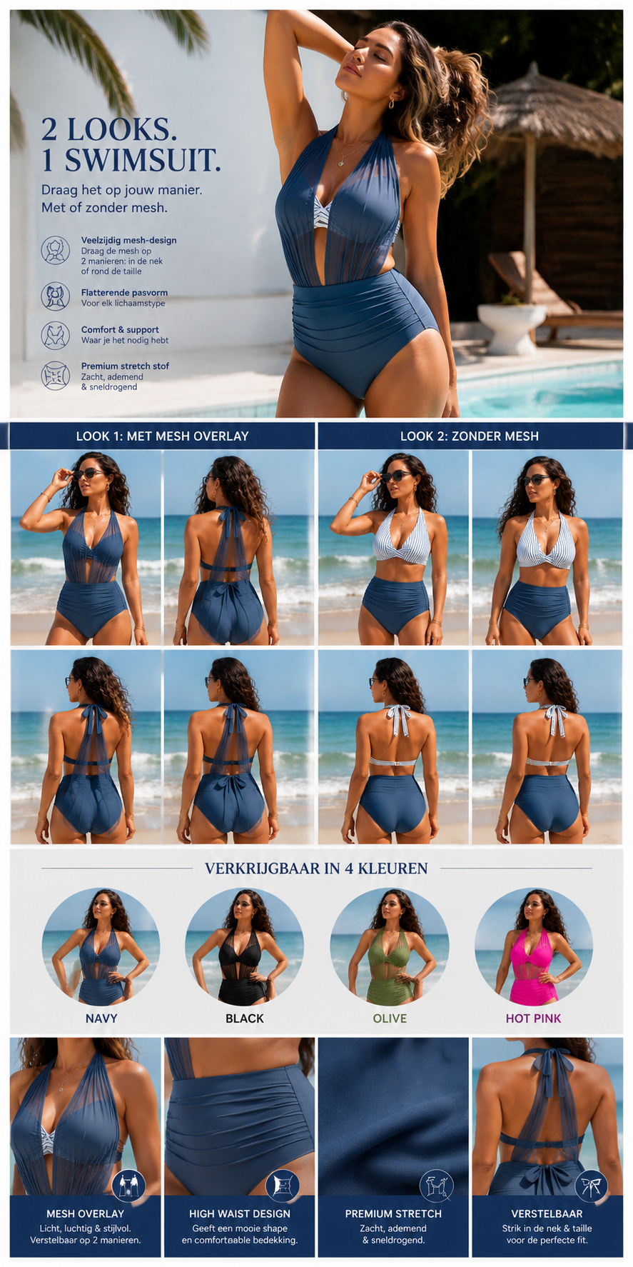 The Amalfi™ Convertible Swimdress - One Swimsuit. Two Elegant Looks