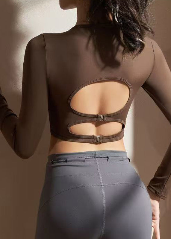 Coffee Long Sleeve Yoga Top