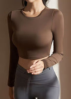 Coffee Long Sleeve Yoga Top