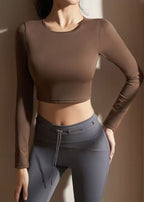 Coffee Long Sleeve Yoga Top