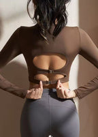 Coffee Long Sleeve Yoga Top