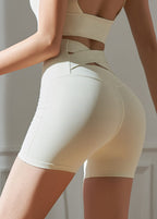 Dynamic Beige Butt Scrunch Workout Gym Running Shorts