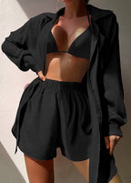 European And American Sexy Rose Beach Vacation Swimwear Set