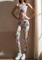 Fashion Print High Waist Sports Bra And Leggings Set Suit