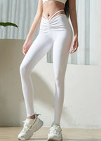 Fashion White High Waist Capri Running Yoga Pants