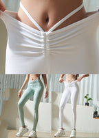 Fashion White High Waist Capri Running Yoga Pants
