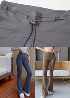 Grey Drawstring Butt Scrunch Flare Yoga Pants