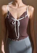 Hot Coffee Bow Backless Yoga Tank Top