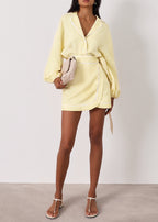 Morgan Tie Wrap Line Skirt  | Lemon Sorbet