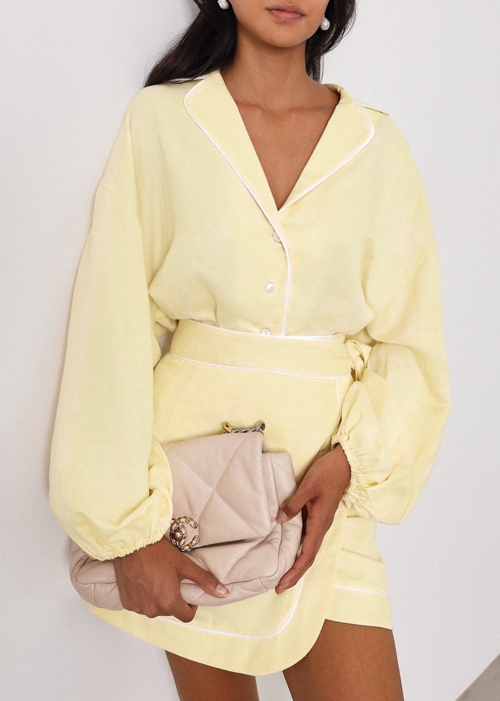 Morgan Tie Wrap Line Skirt  | Lemon Sorbet