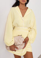Morgan Tie Wrap Line Skirt  | Lemon Sorbet