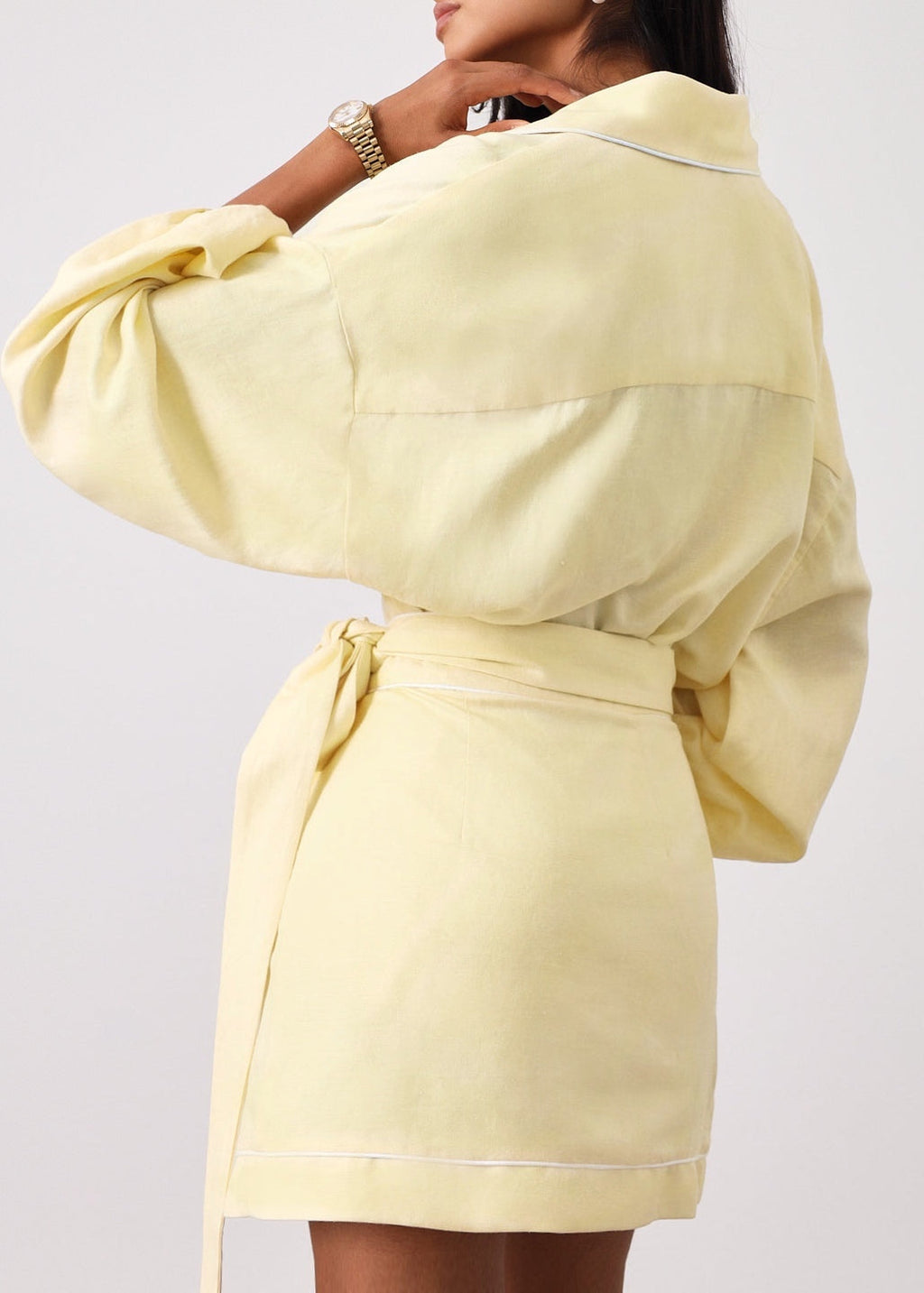 Morgan Tie Wrap Line Skirt  | Lemon Sorbet