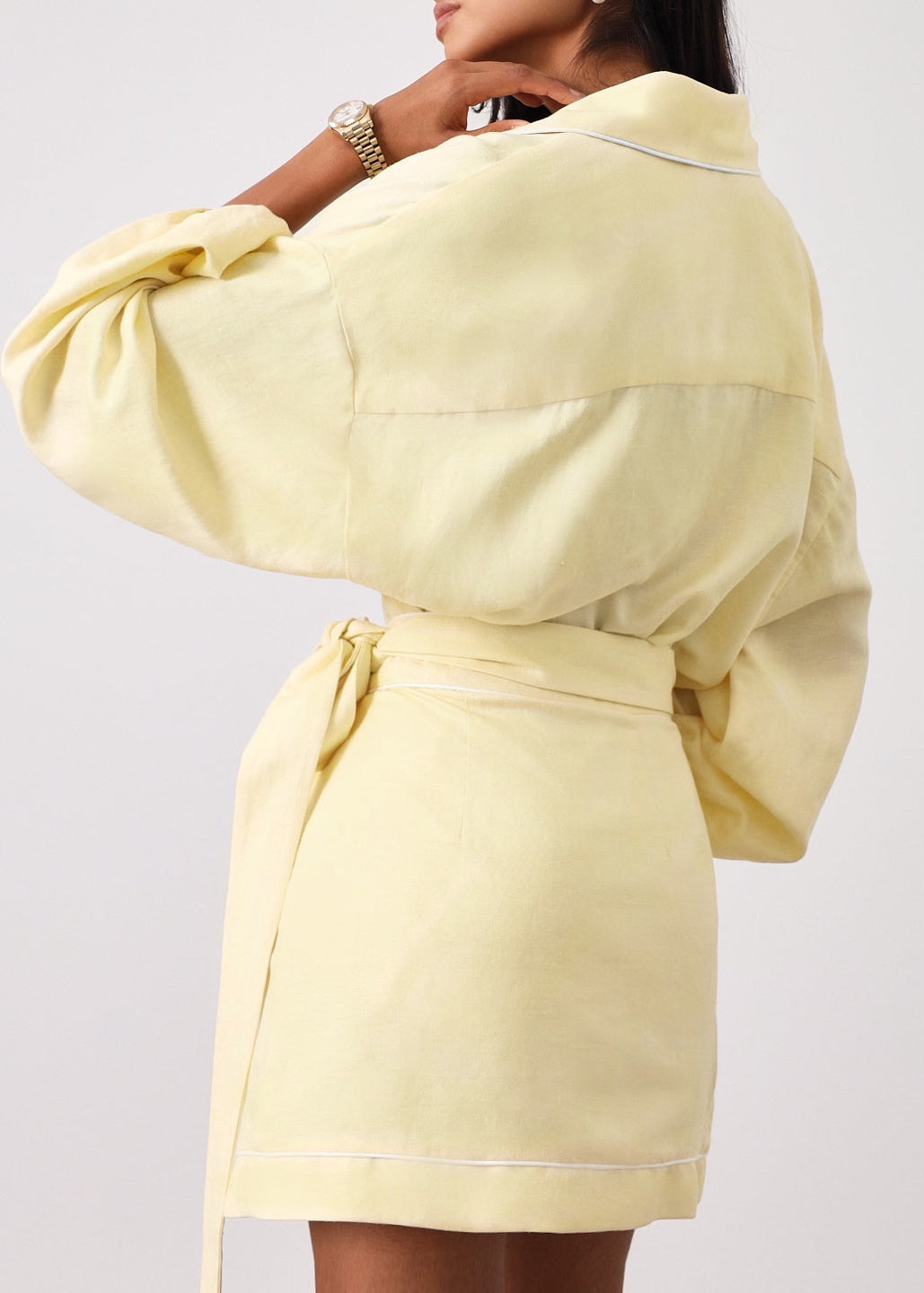 Morgan Tie Wrap Line Skirt  | Lemon Sorbet