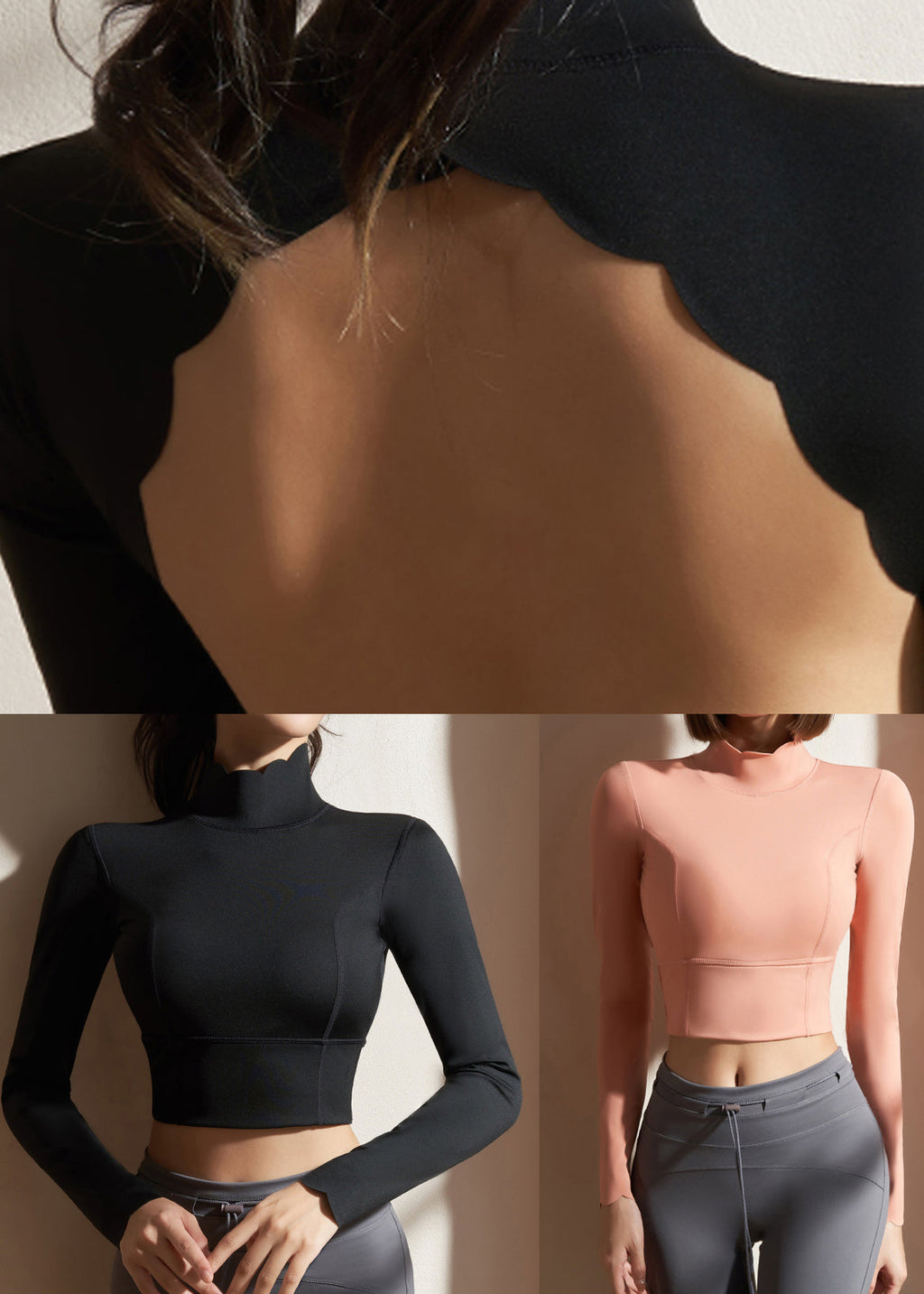 New Black High Neck Loose Fitting Workout Tops Spring
